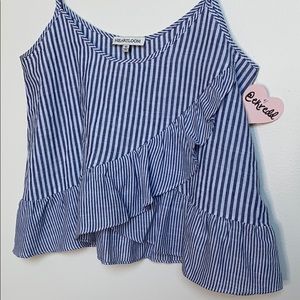 Heartloom Striped Ruffle Tank Top